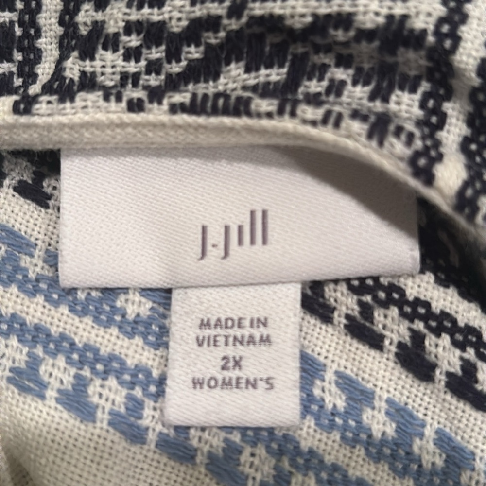 J.Jill Womens Maxi Dress Sleeveless Blue White Stripe Boho Sundress size 2X - Picture 8 of 9